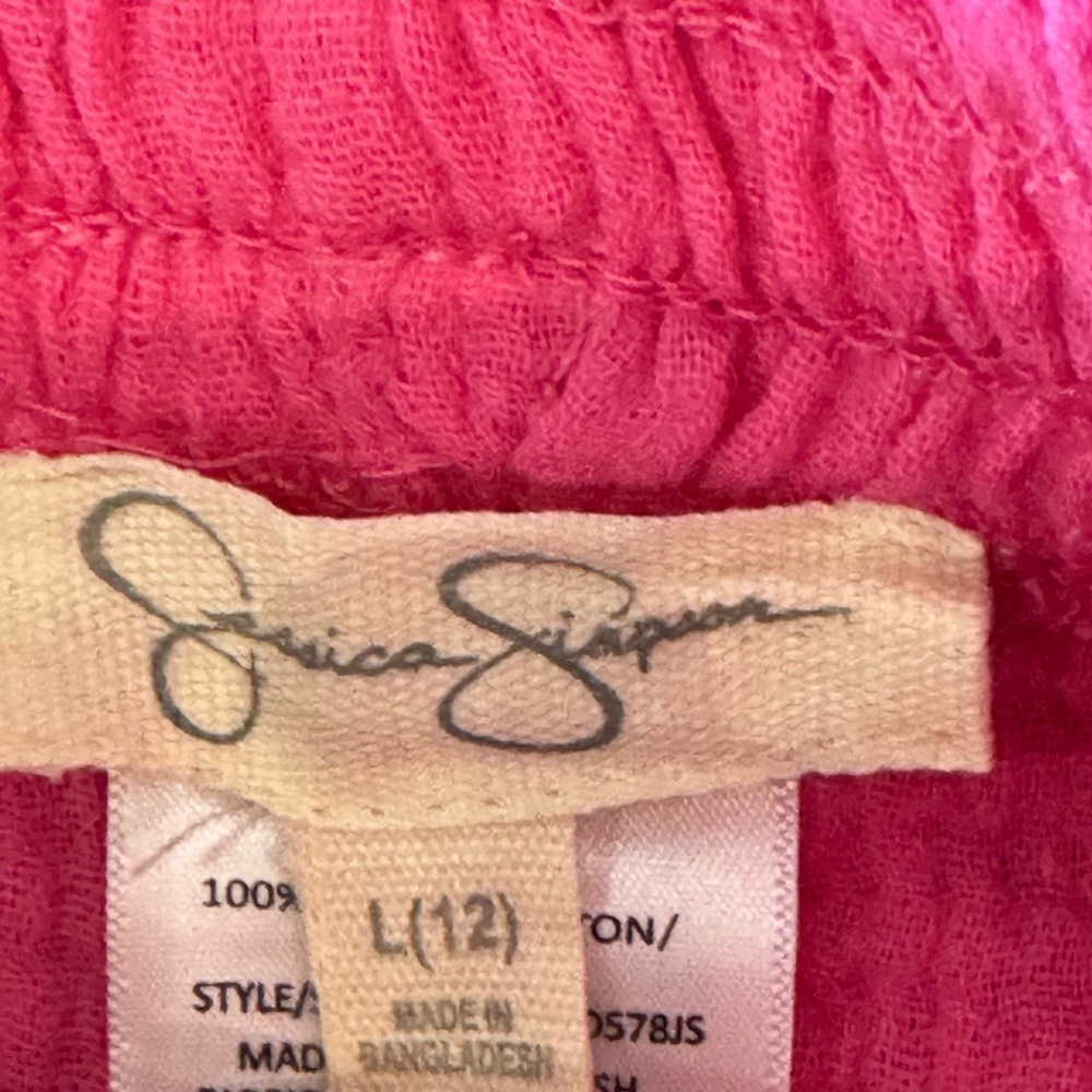 Jessica Simpson NWT Striped Knit Tank and Pink Shorts & Shirt Set Girls Size 12 - Picture 8 of 8